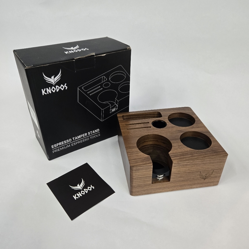 KNODOS 54mm Espresso Tamping Station V3 Walnut Portafilter Holder Espresso